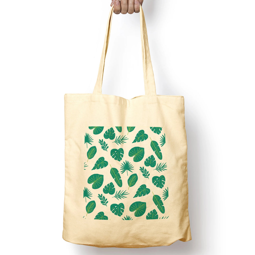 Tropical Leaves Organic Cotton Tote Bag